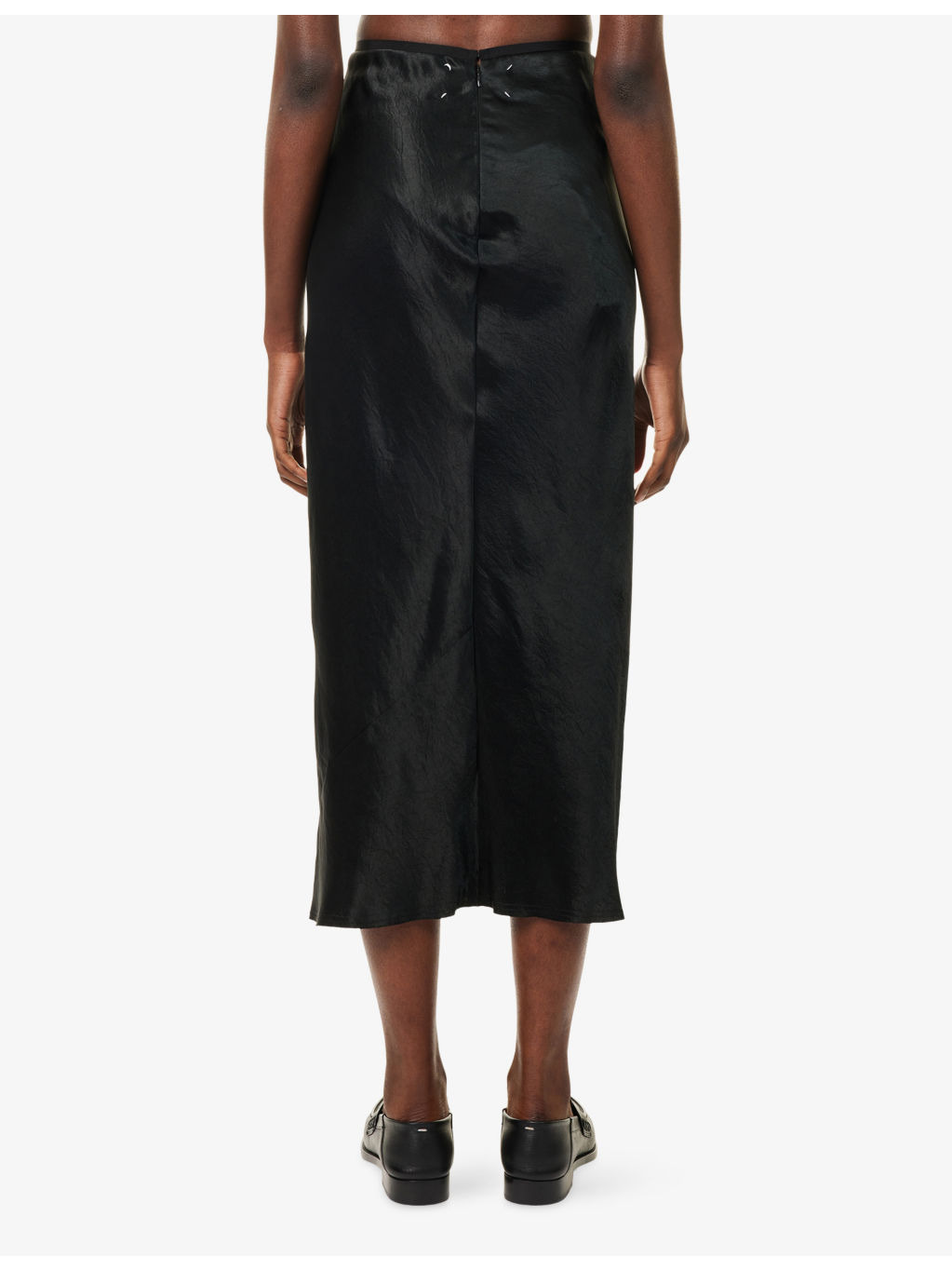 Crinkled-Texture Regular-Fit Woven Midi Skirt - 4