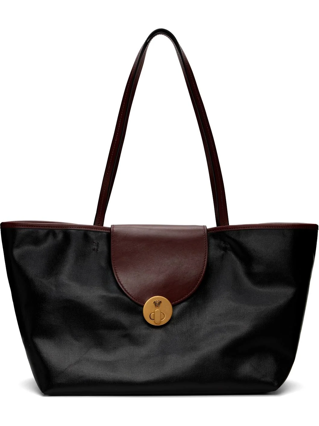 Black Vivian Small Coated Canvas Tote - 1