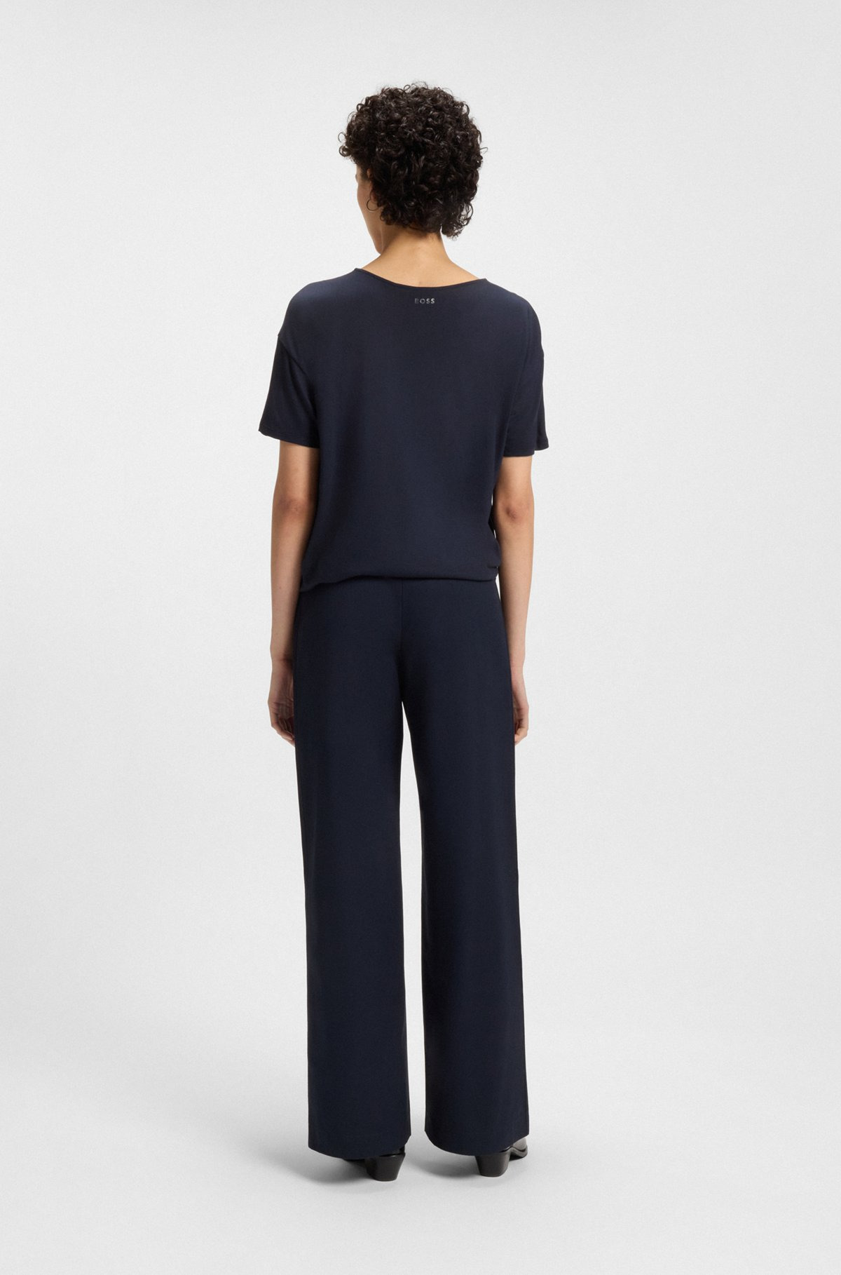 REGULAR-FIT JERSEY TOP WITH STRETCH-SILK FRONT - 4