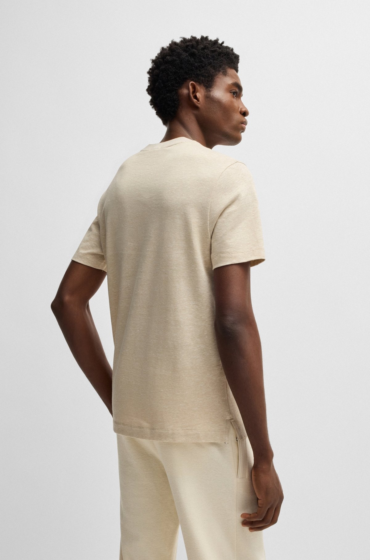 REGULAR-FIT T-SHIRT IN COTTON AND LINEN - 3