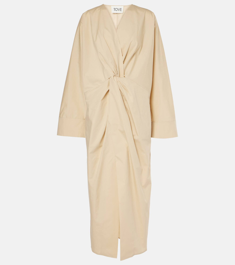 Ailin draped cotton midi dress 1