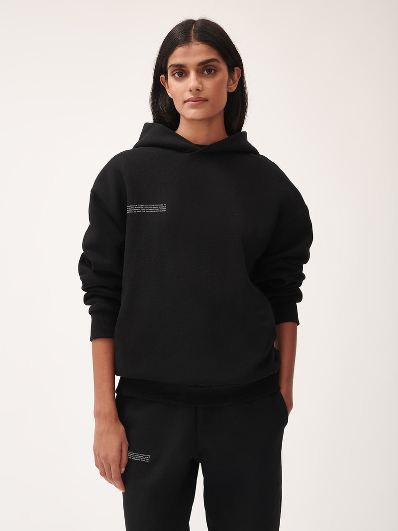 PANGAIA Womens 365 Heavyweight Hoodie - Black outlook