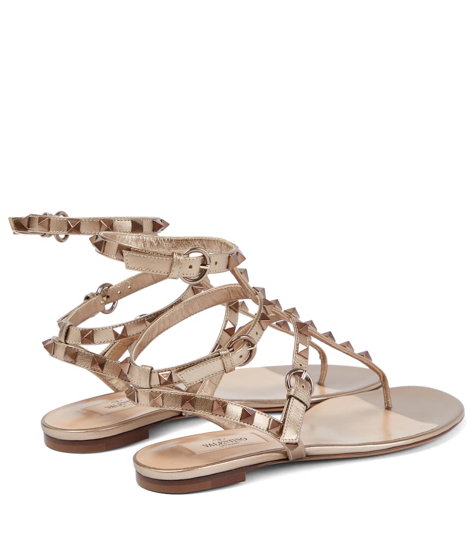 VLogo leather thong sandals - 3