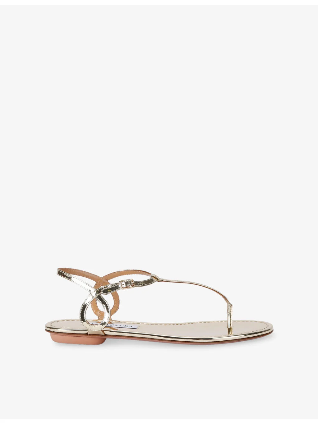Almost Bare Flat Leather Sandals - 1