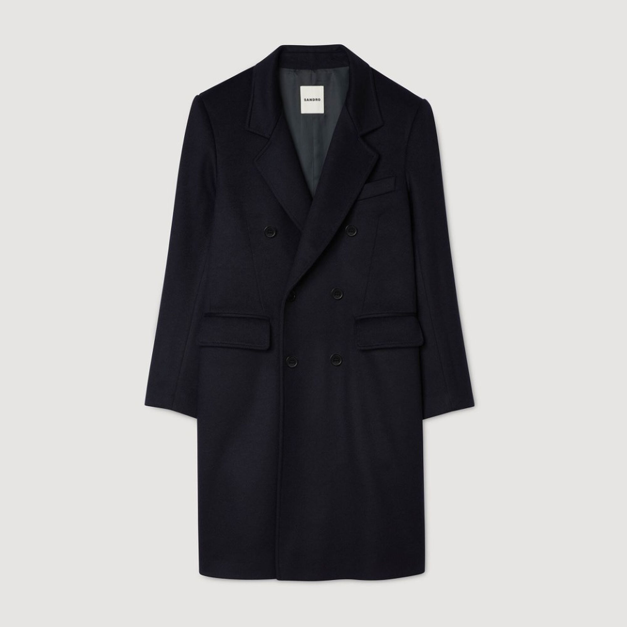 DOUBLE-BREASTED WOOL COAT - 6
