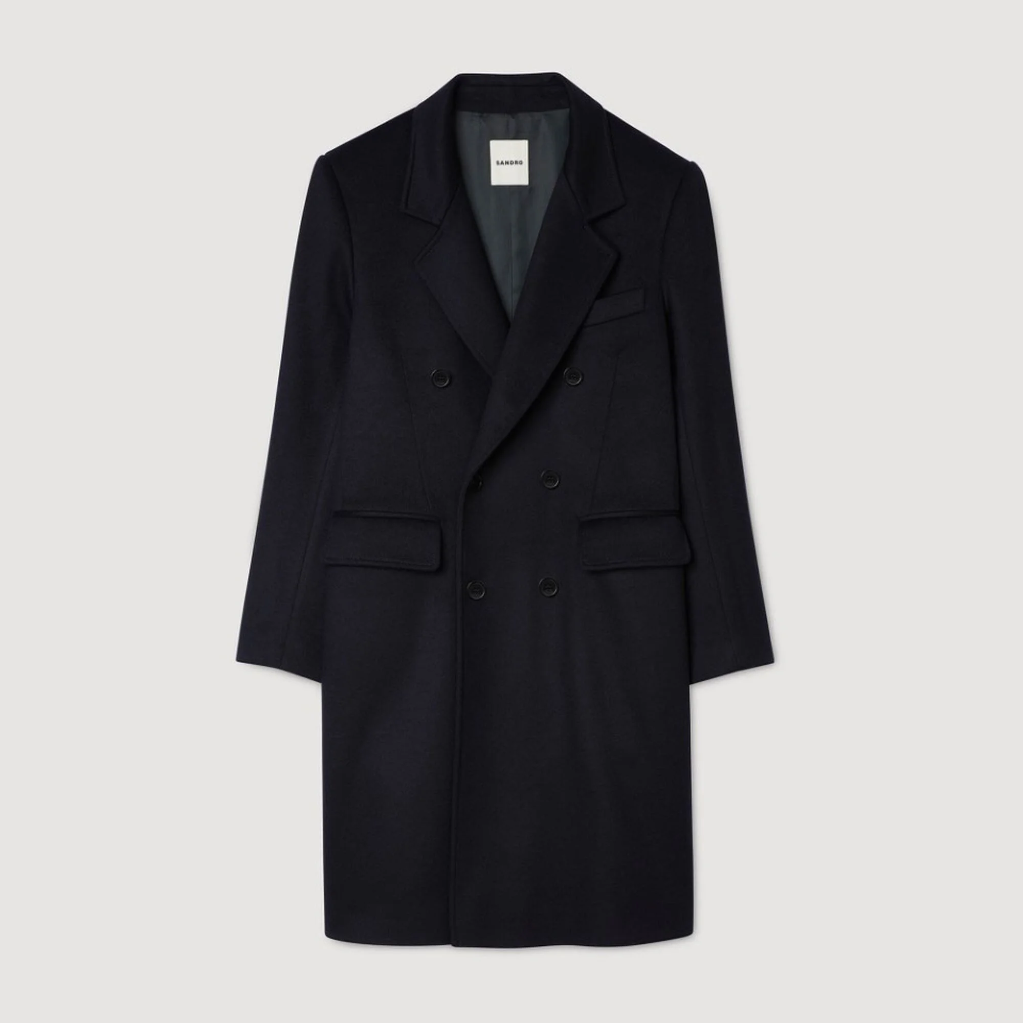 DOUBLE-BREASTED WOOL COAT - 1