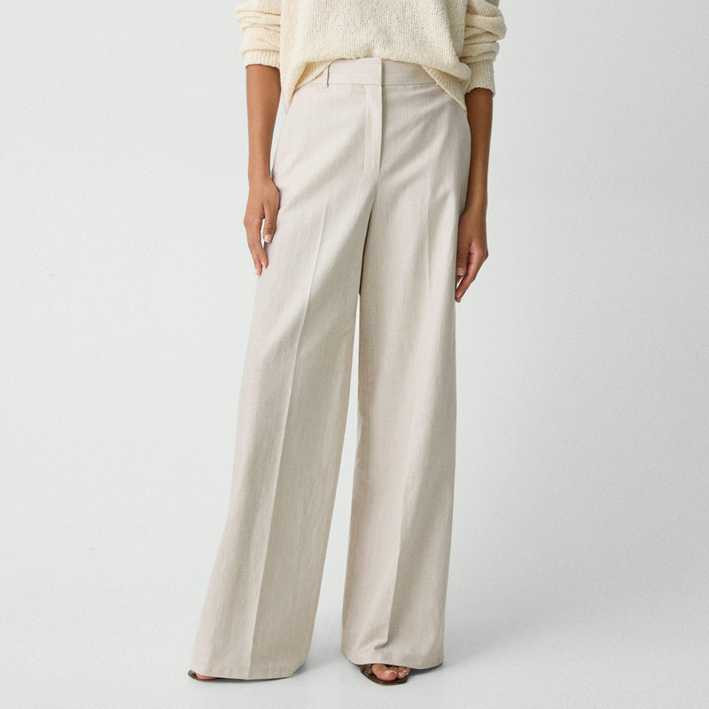 High-Waist Wide-Leg Pant in Striped Canvas 5