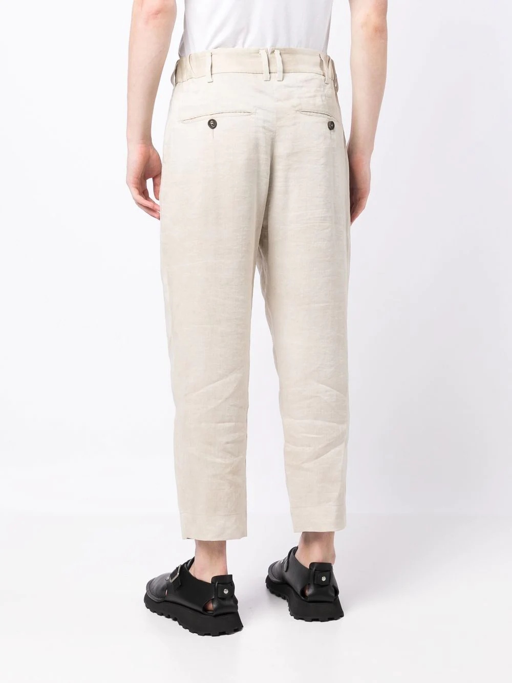 cropped tapered-leg trousers - 4