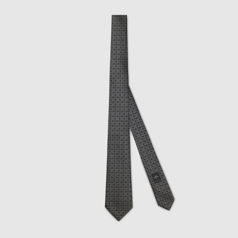 Horsebit silk jacquard tie 1