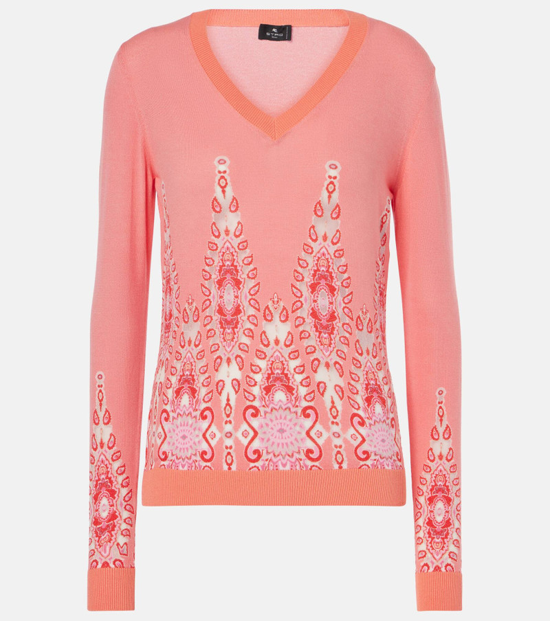 paisley-jacquard sweater - 1