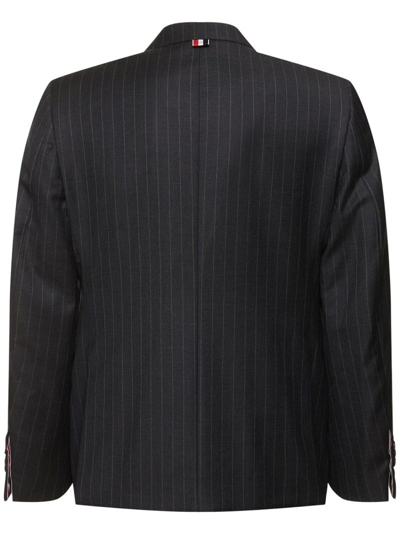 Classic pinstripe wool blazer - 3