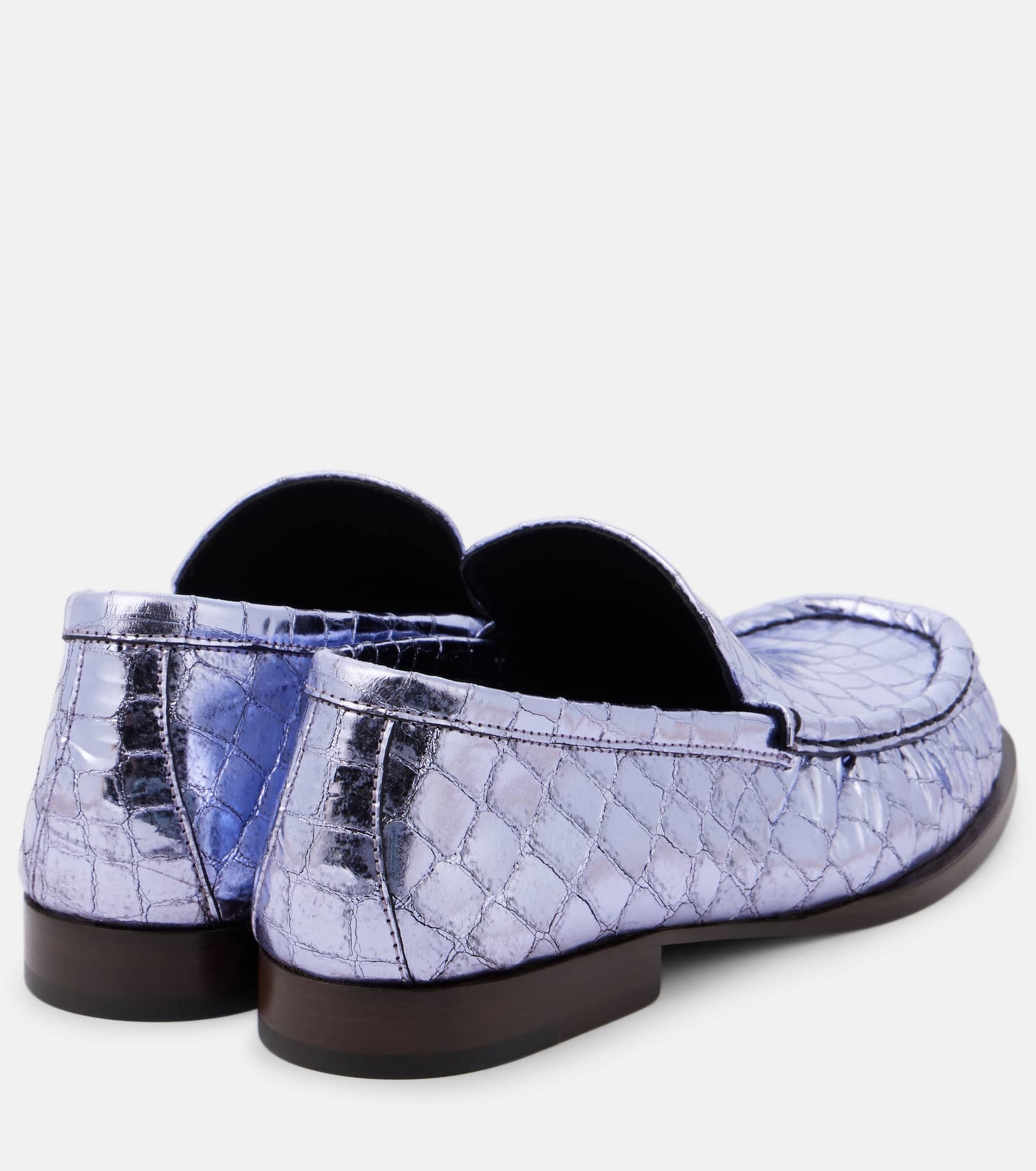 Croc-effect leather loafers - 2