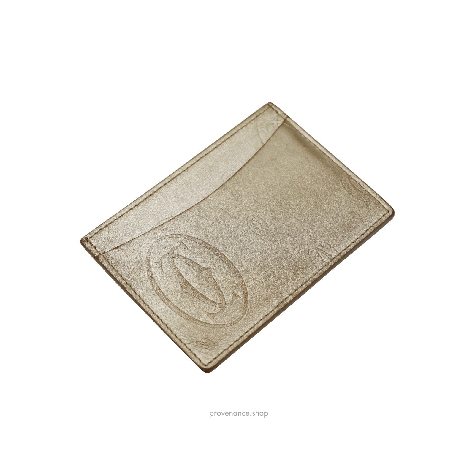 Cartier Card Holder Wallet - Gold Leather - 4