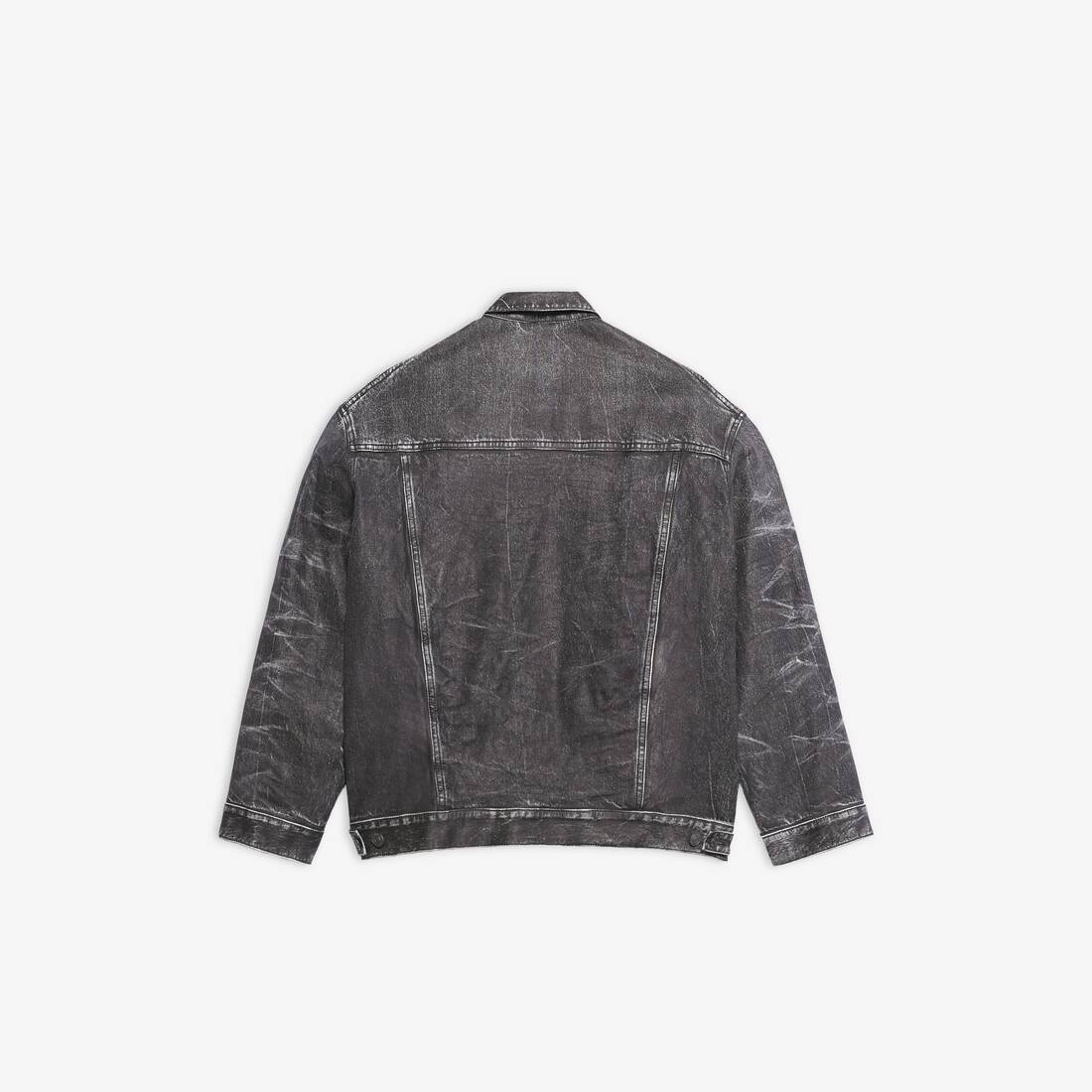Trompe-l'œil Denim Jacket in Black - 2