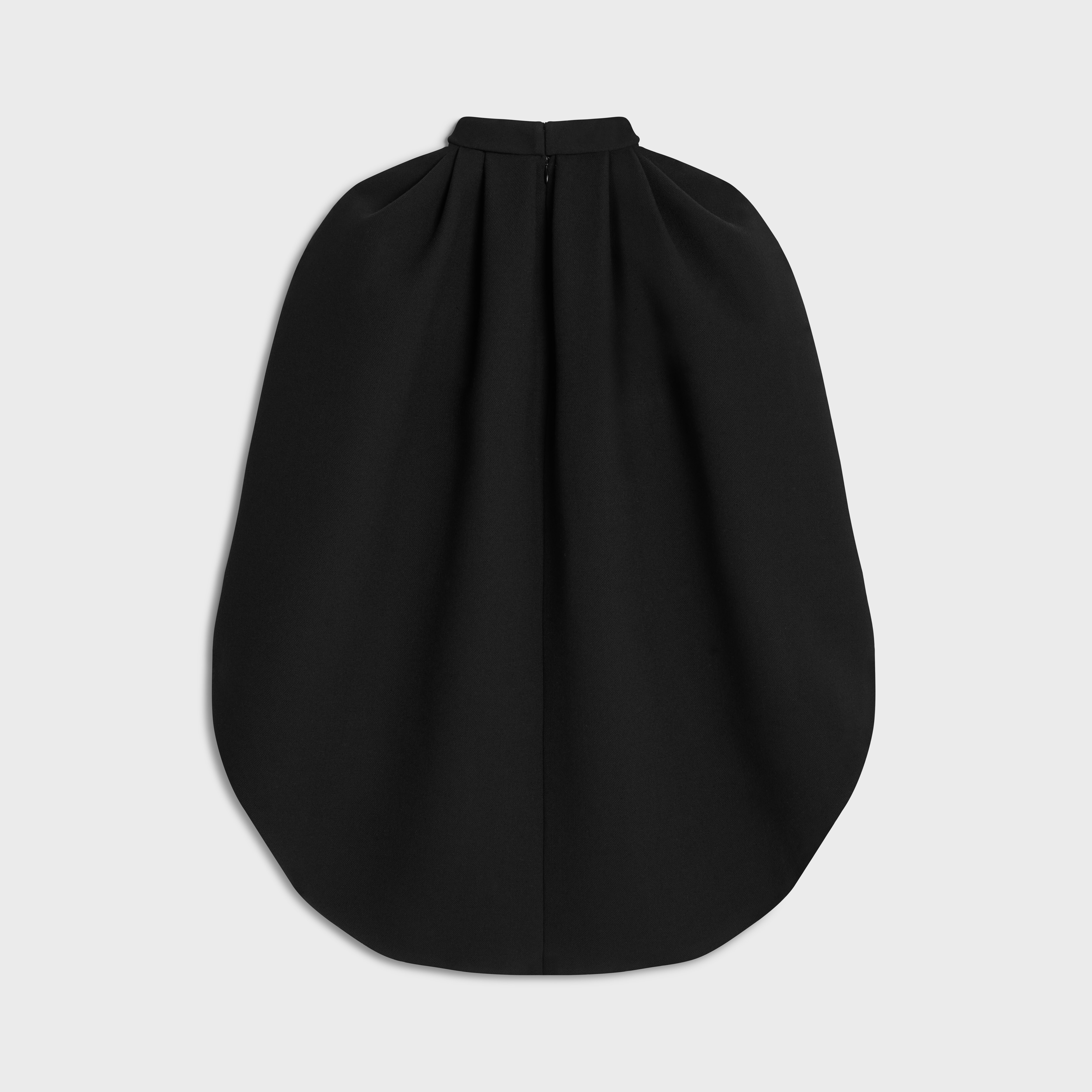 cloche cape in double faced wool crepe - 2