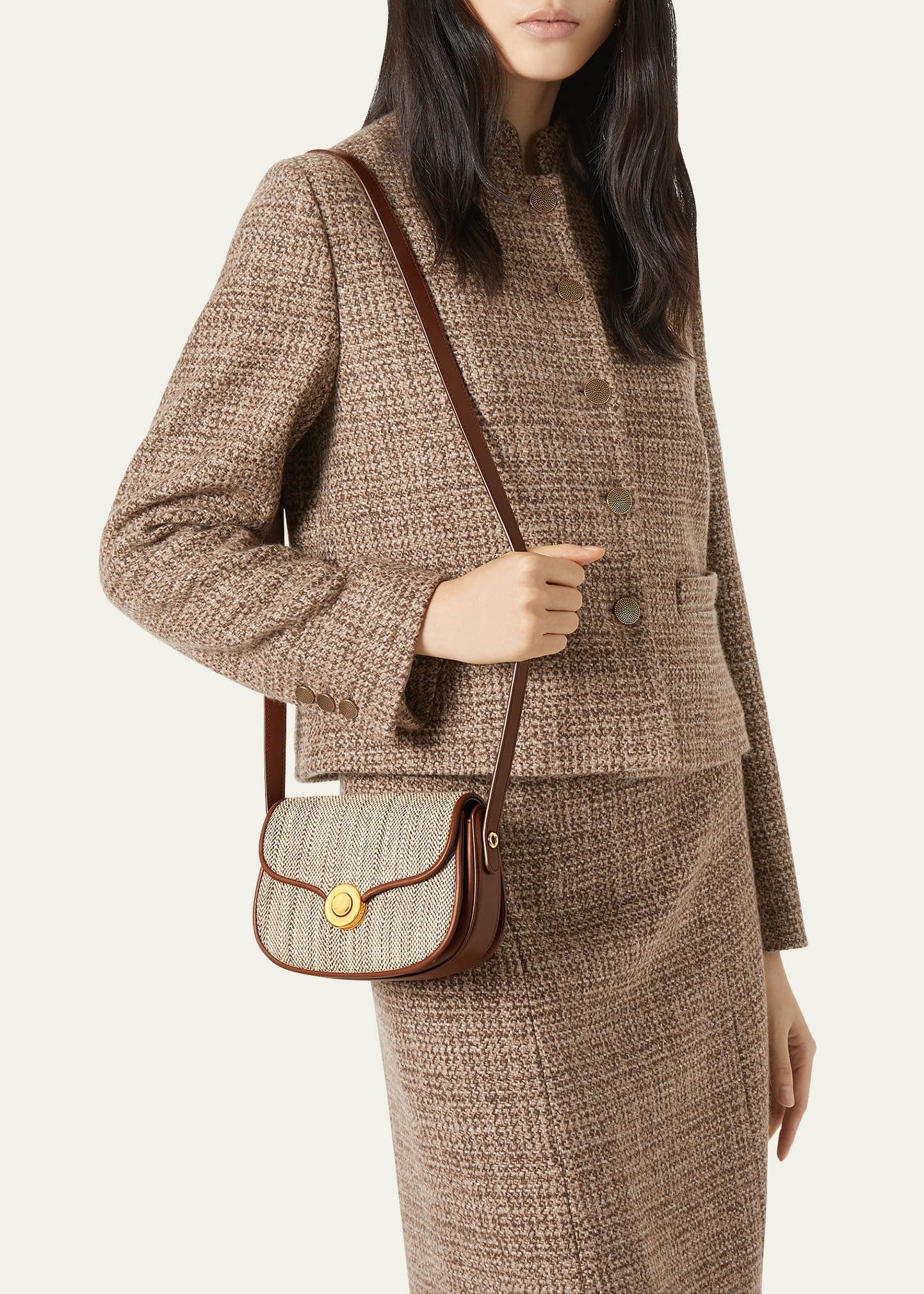 Mini Ghiera Chevron Bag in Silk Blend - 2