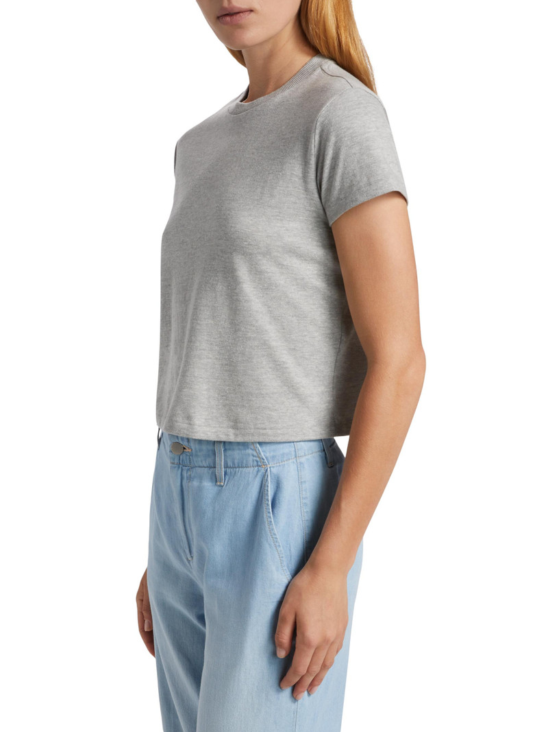 Women's Cotton Crop T-Shirt - Heather Grey 4