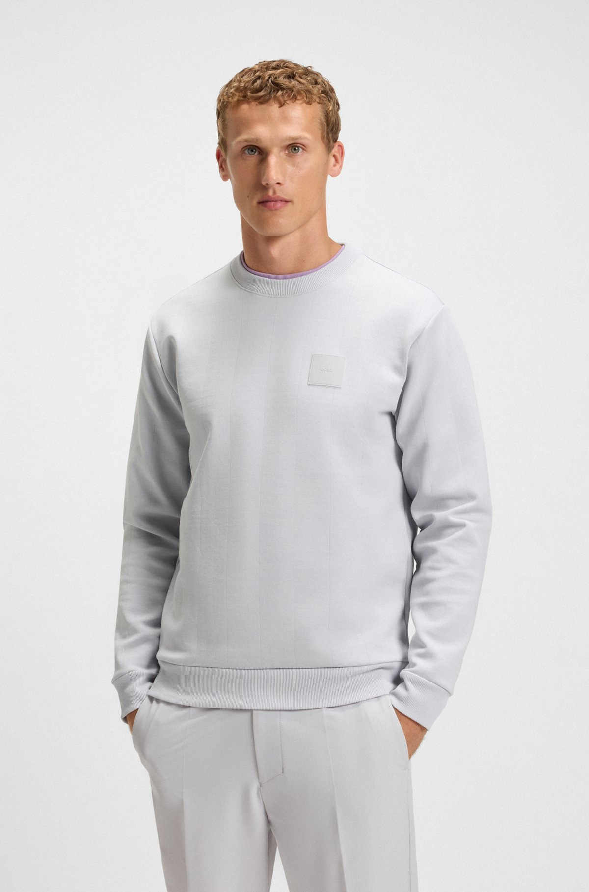 SWEATSHIRT WITH DROP-NEEDLE STITCHING - 2