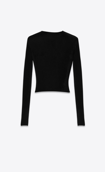SAINT LAURENT cropped top in ribbed knit outlook