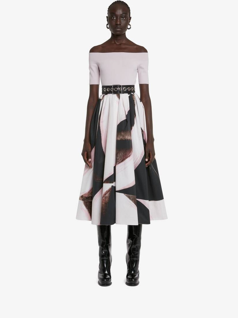 Alexander McQueen Women's Off-the-shoulder Knit Top in Porcelain outlook