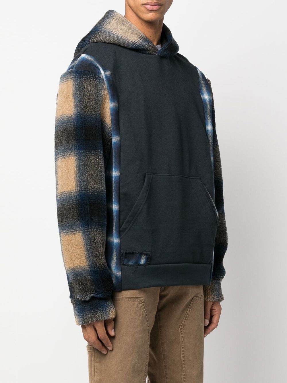 panelled pullover hoodie - 3