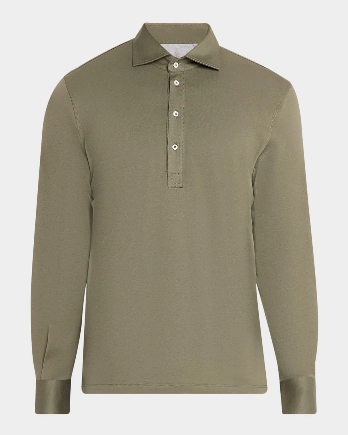 Men's Cotton Jersey Long-Sleeve Polo Shirt - 1