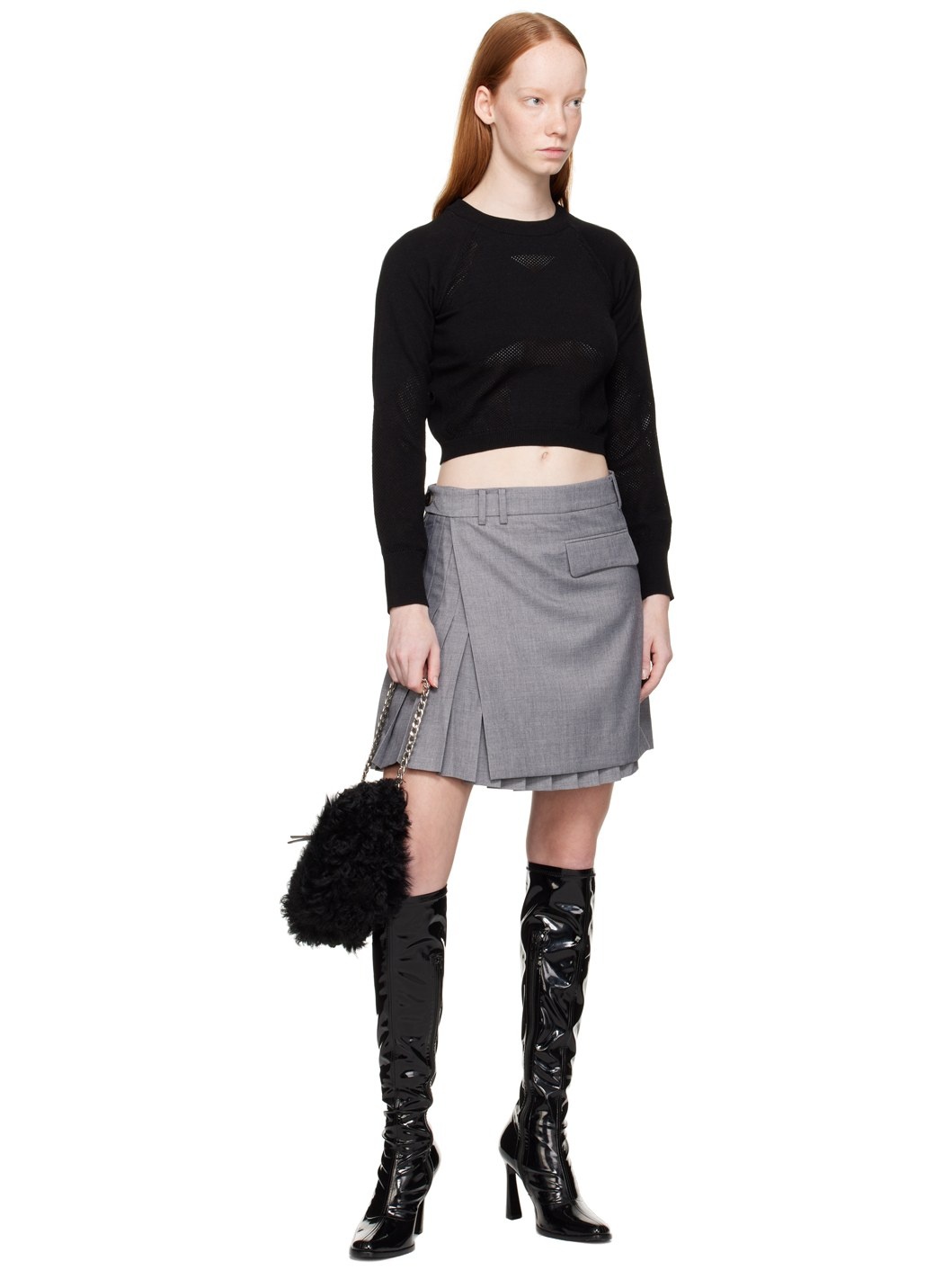 Black Perforated Sport Top - 4