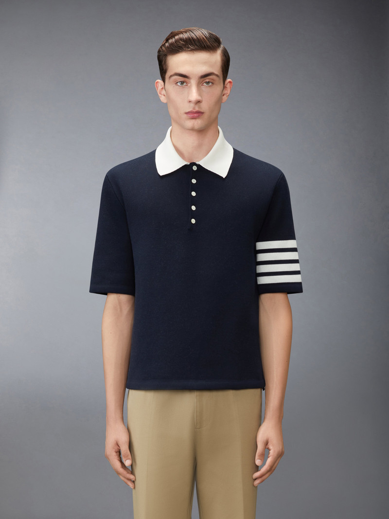 Thom Browne CREST INTARSIA JACQUARD 4-BAR RUGBY FIT POLO outlook