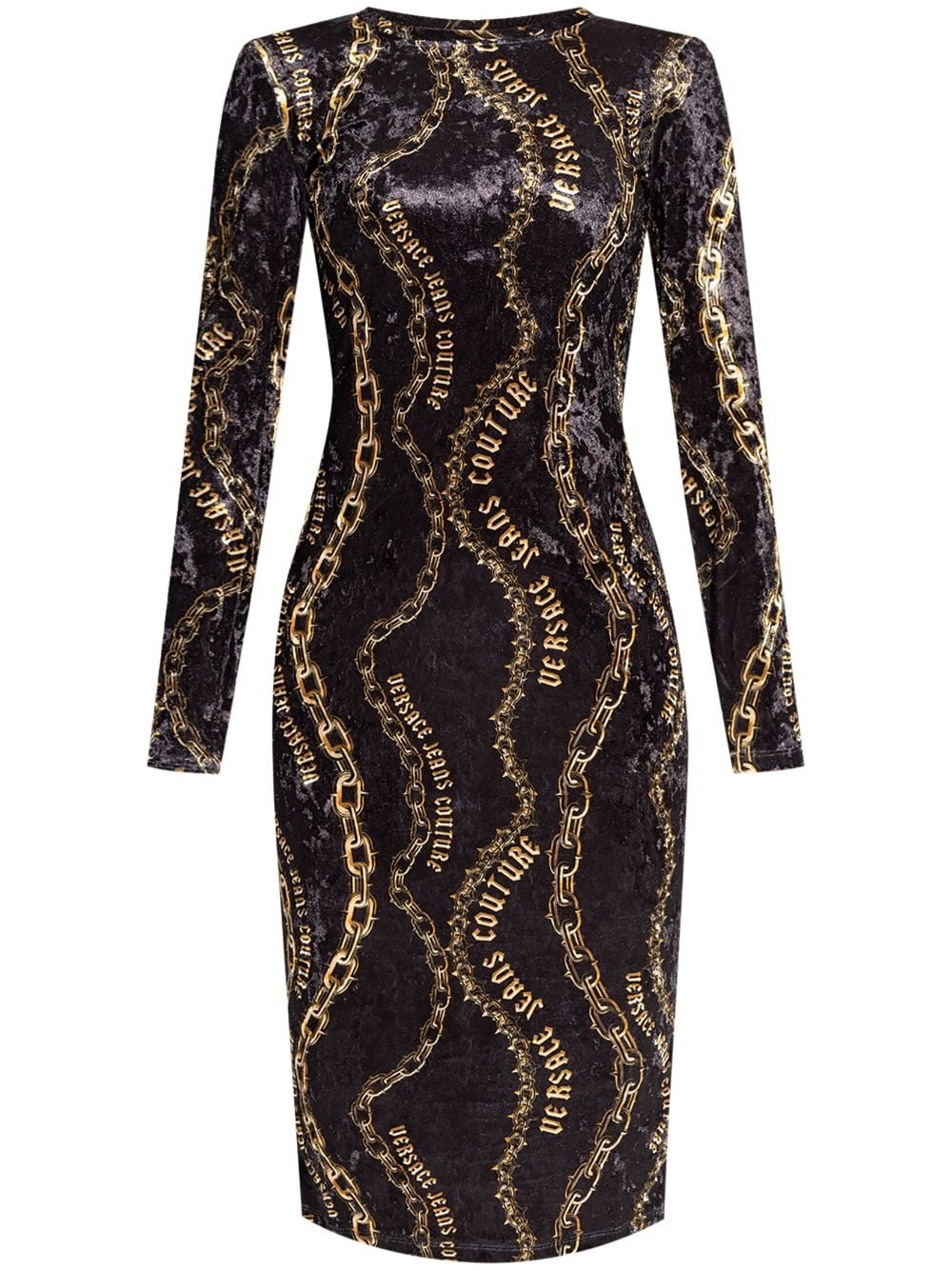 Chain Couture-print midi dress - 1