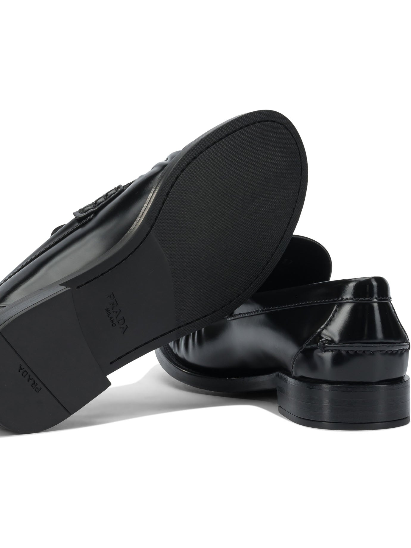 Prada Brushed Leather Loafers - 5