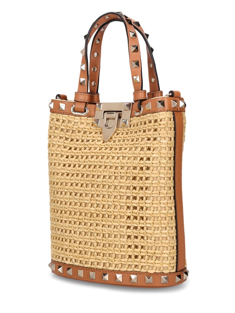 Rockstud raffia effect bucket bag - 2