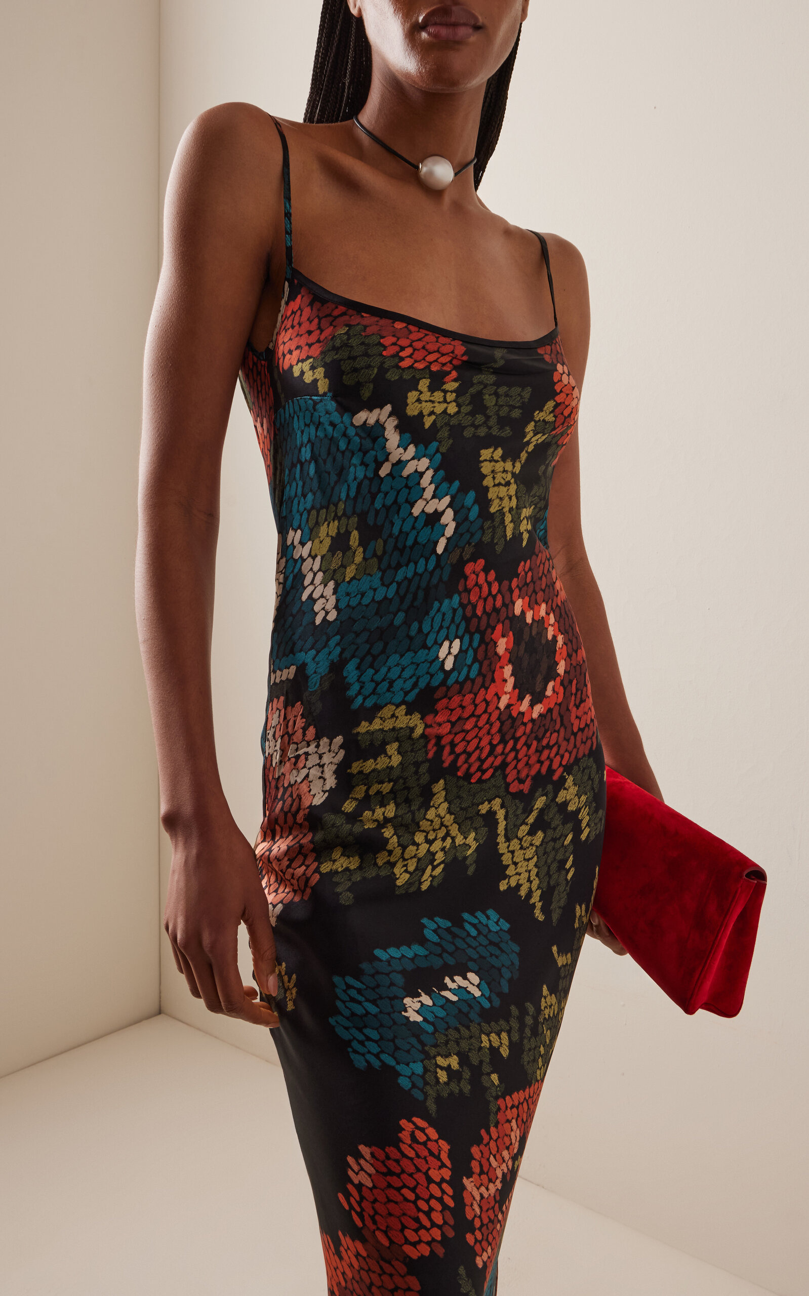 Willow Printed Silk-Satin Maxi Slip Dress floral - 2