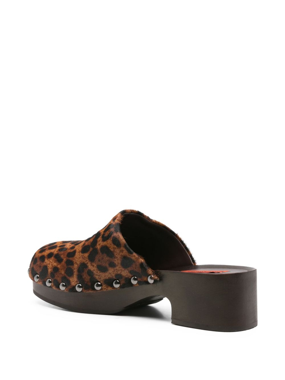 leopard-print heeled mules - 3