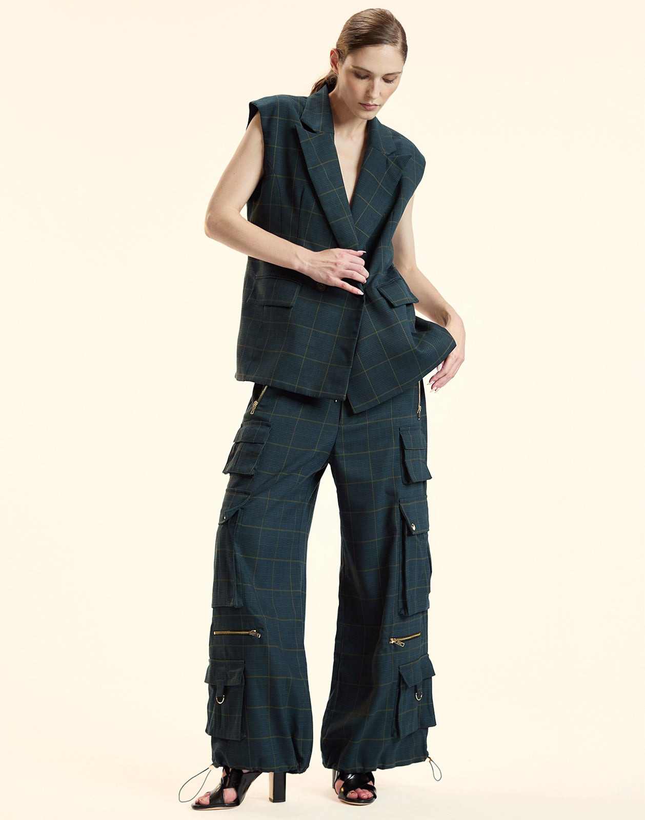 Plaid Cargo Pants - 3
