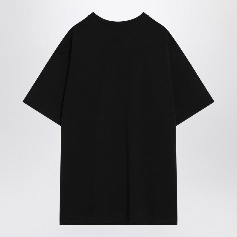 Givenchy Black Cotton T-Shirt With Logo Patch Men - 2