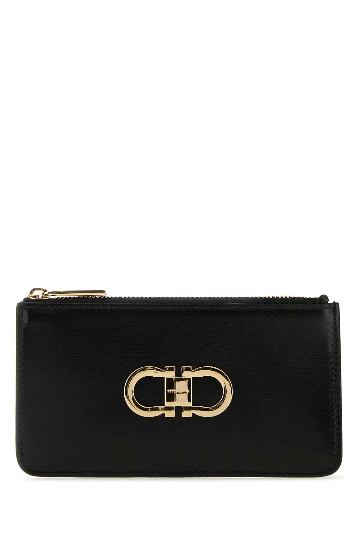 Salvatore Ferragamo Women Black Leather Wallet - 1