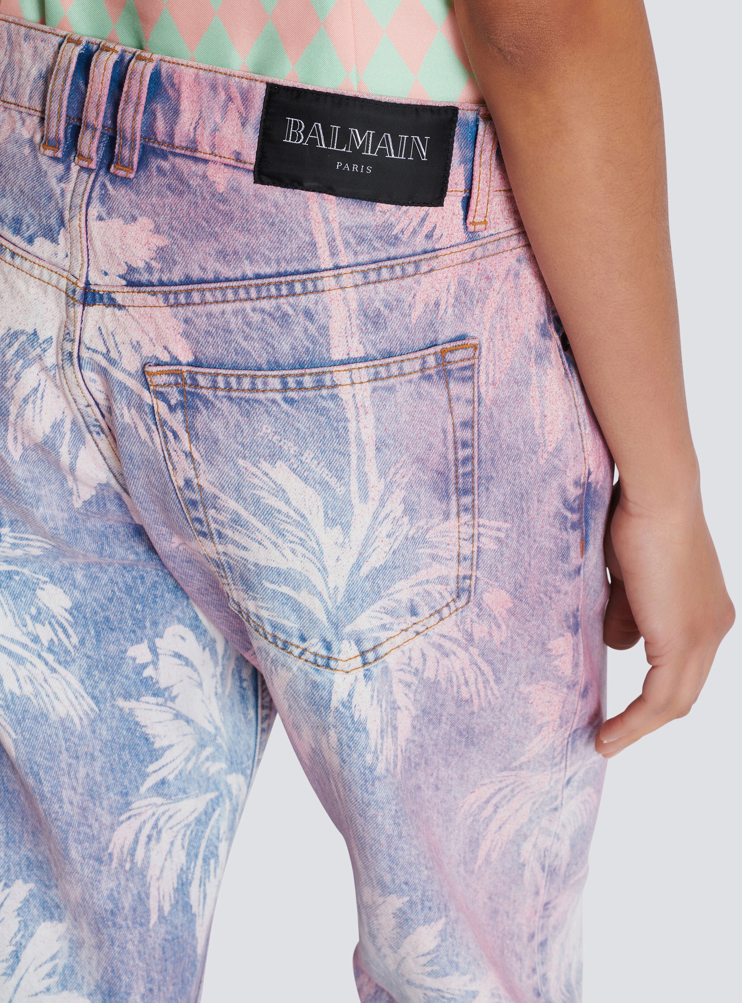 Palm tree denim boyfriend jeans - 6