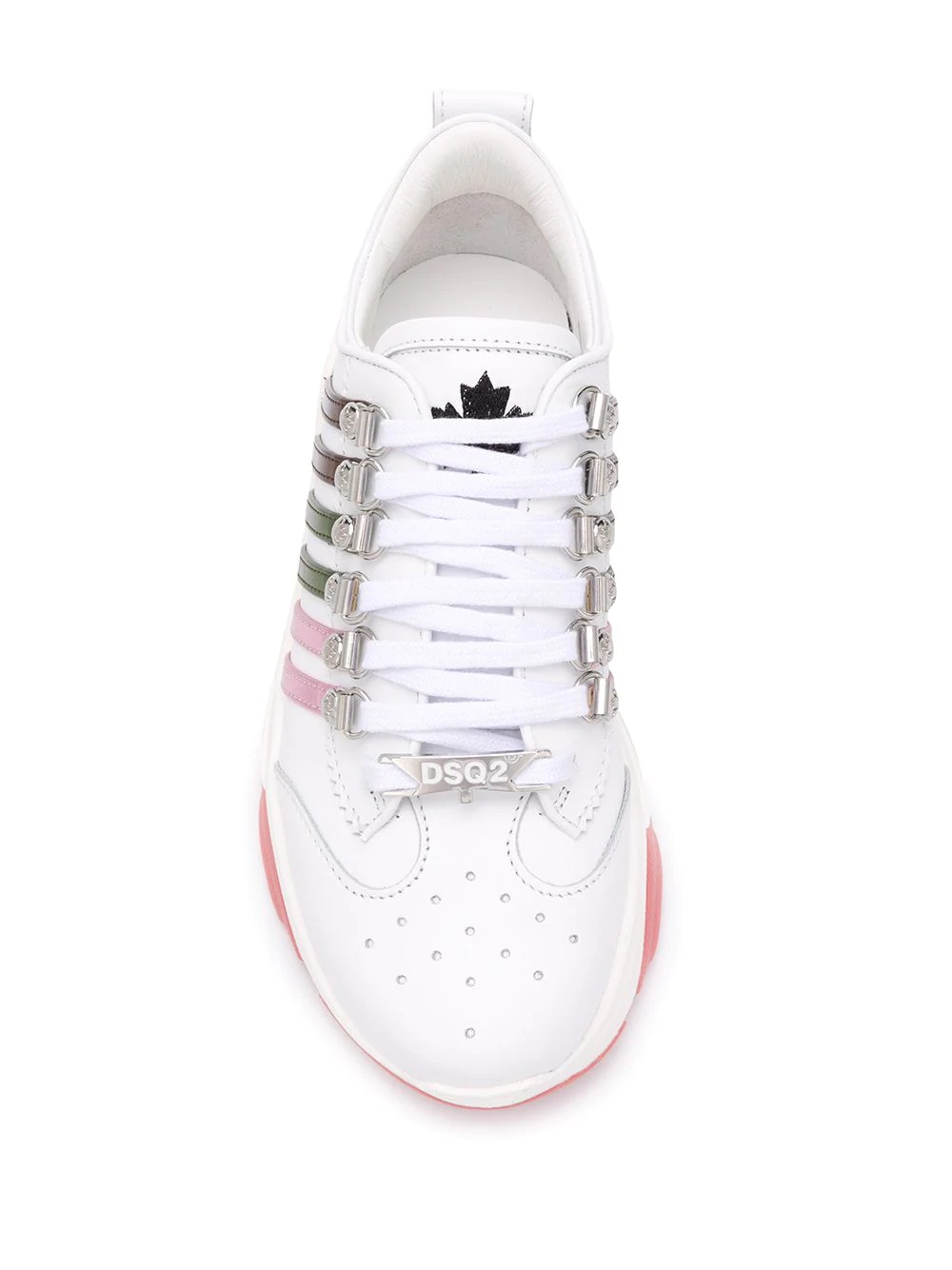 multi-striped low-top chunky trainers - 4