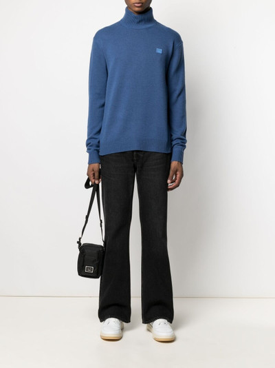 Acne Studios logo-patch turtleneck jumper outlook