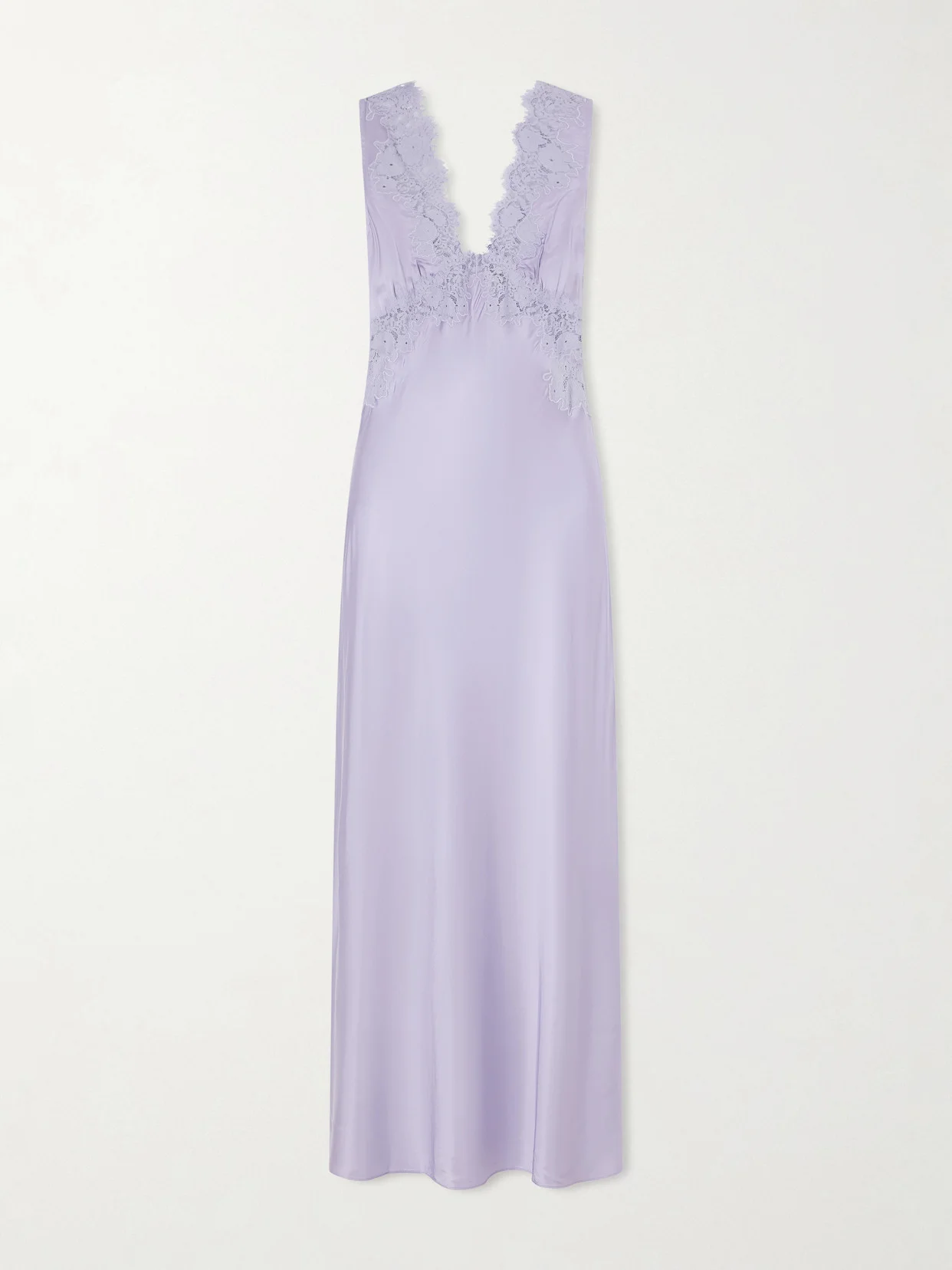 Lysandra Lace-trimmed Satin Maxi Dress - 1