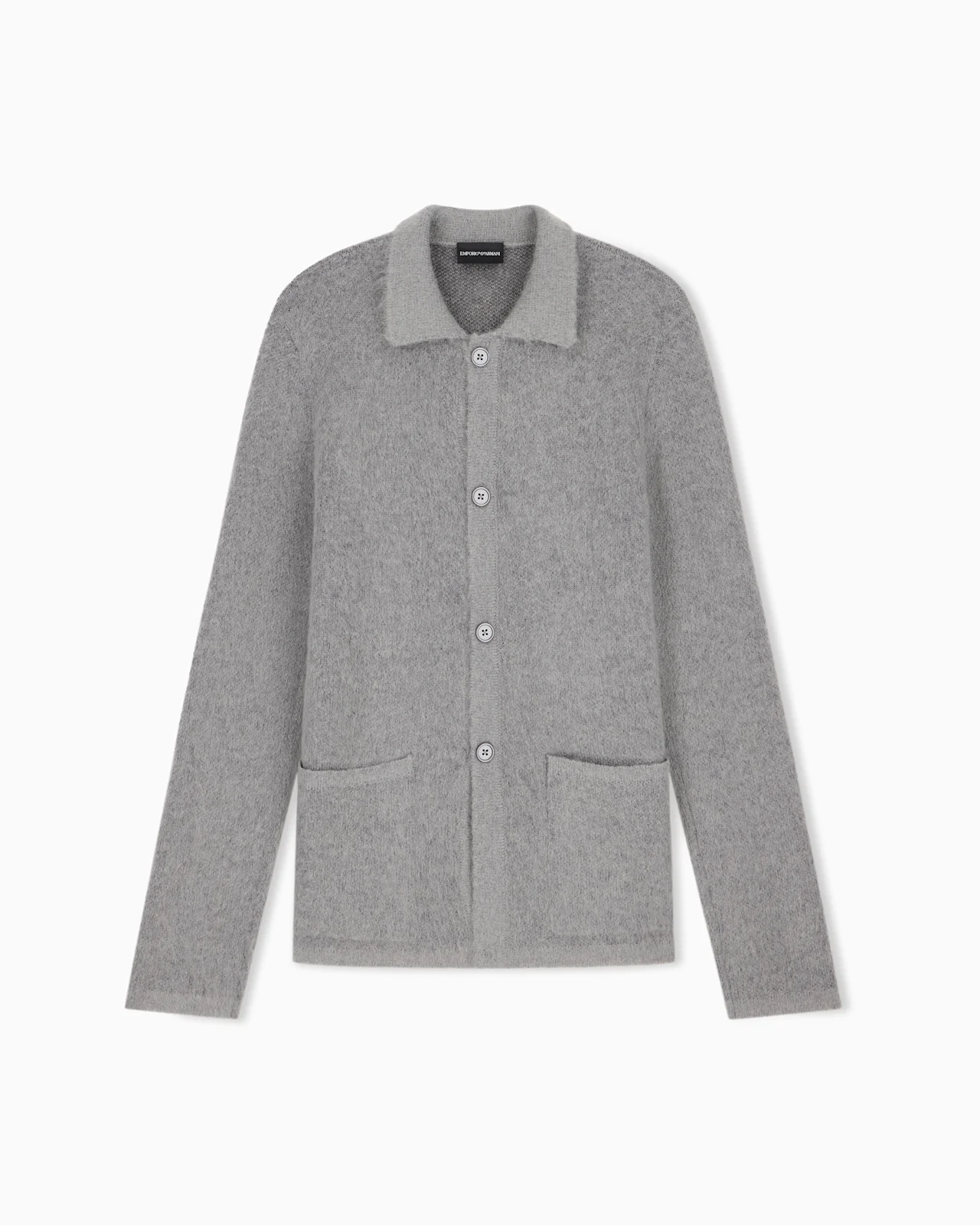 BRUSHED KNIT CARDIGAN IN VIRGIN WOOL AND MOHAIR - 1