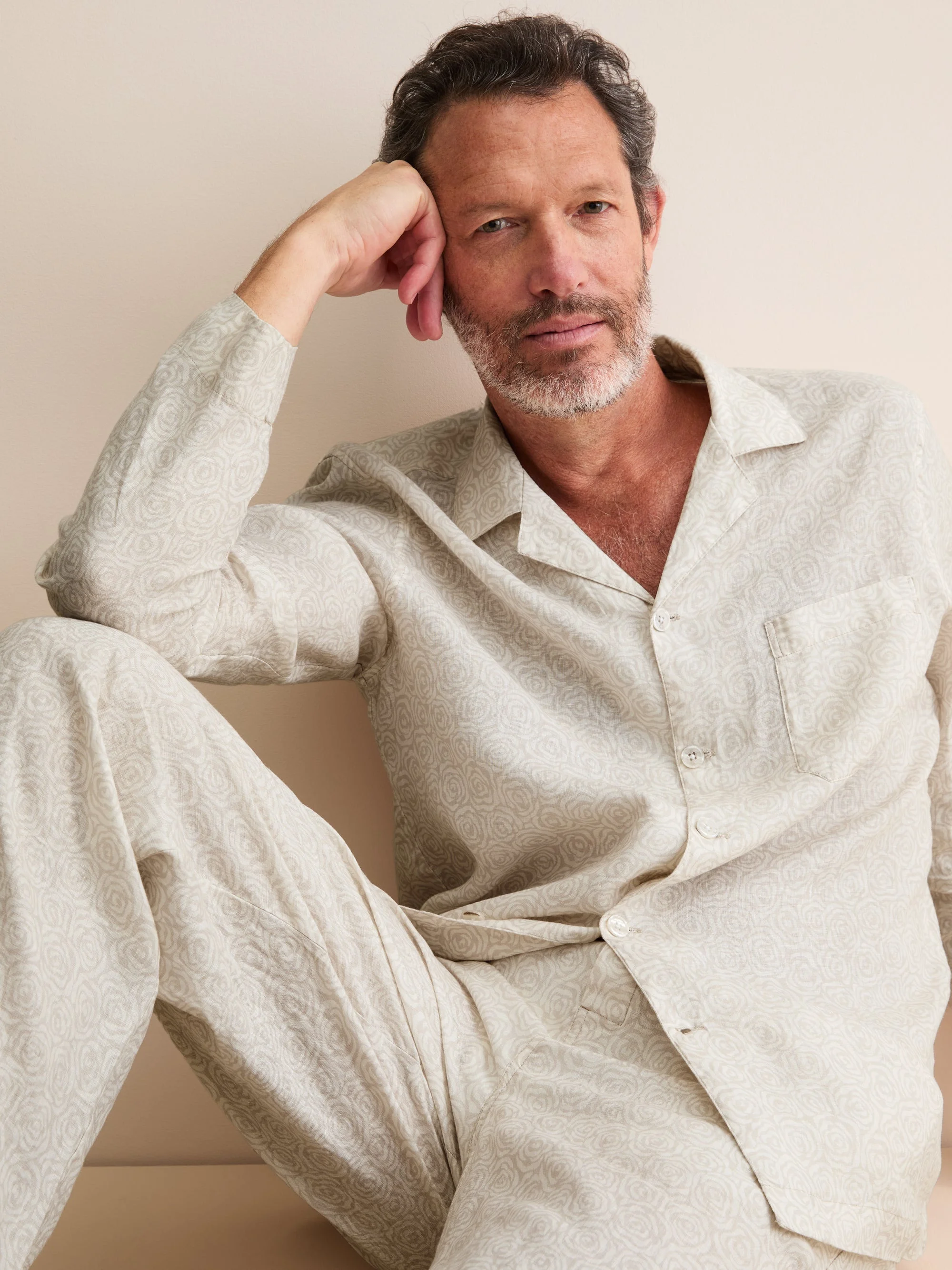 Milan Linen Pajamas Sand Rose - 1