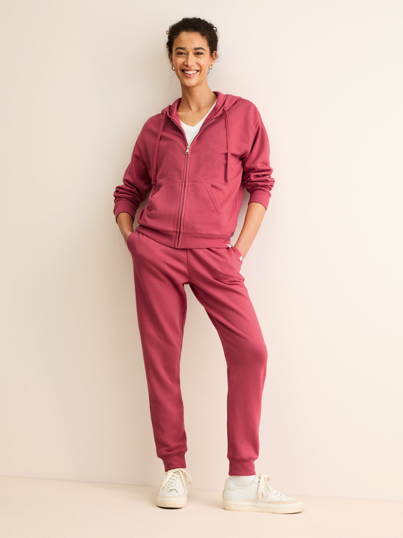 Women's Cuffed Sweatpants Quinn Cotton Modal Garnet Red 7