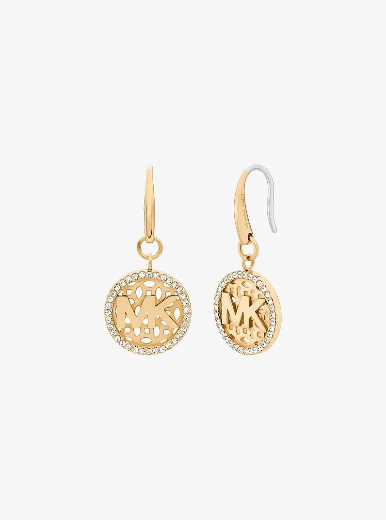 Pavé Logo Charm Earrings - 1