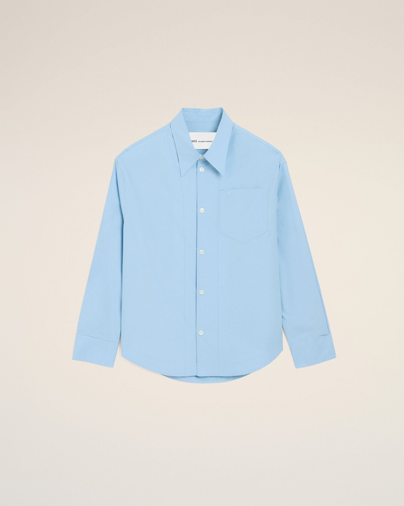 BLUE COTTON SHARP COLLAR AMI DE COEUR WIDE SHIRT 1