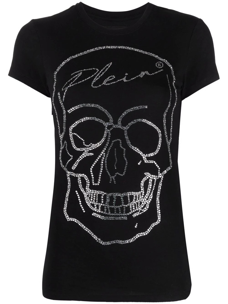 skull-detail short-sleeved T-shirt 1