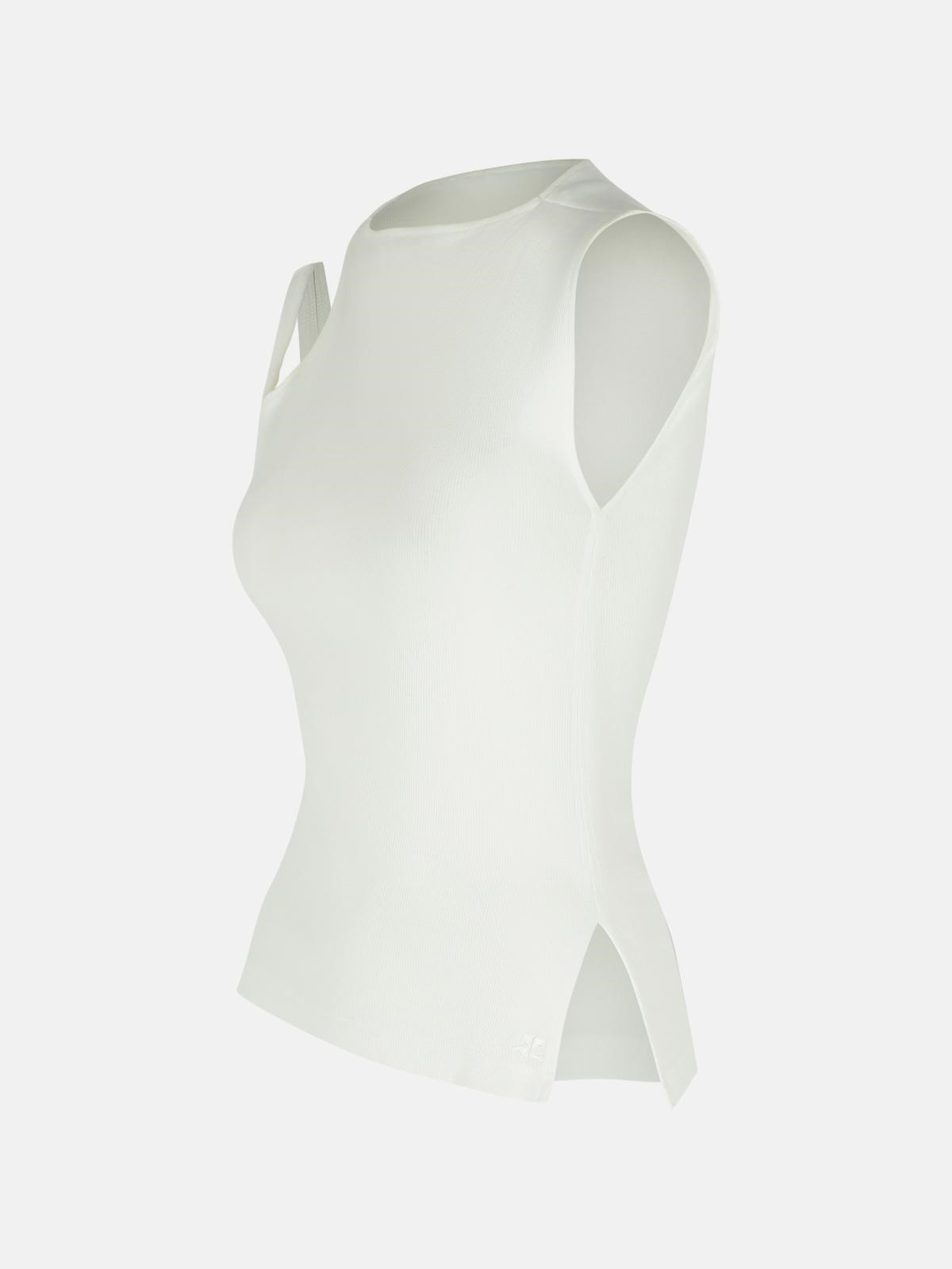 WHITE COTTON TANK TOP - 2