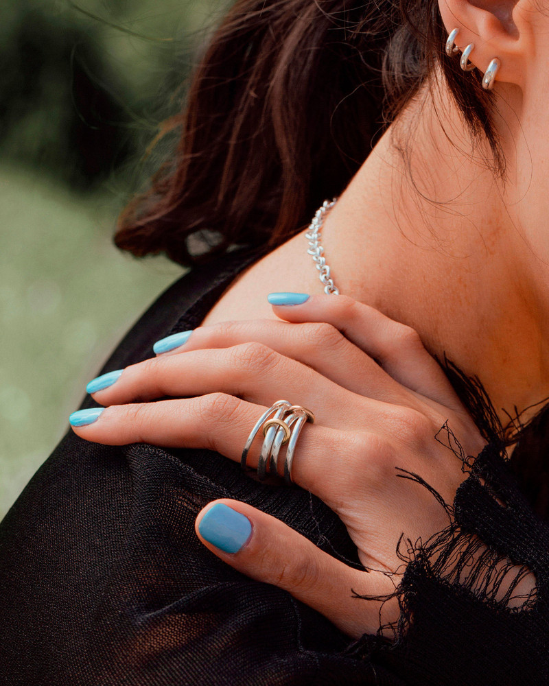 Spinelli Kilcollin Sagittarius 18K Two-Tone Gold and Sterling Silver Linked Rings outlook