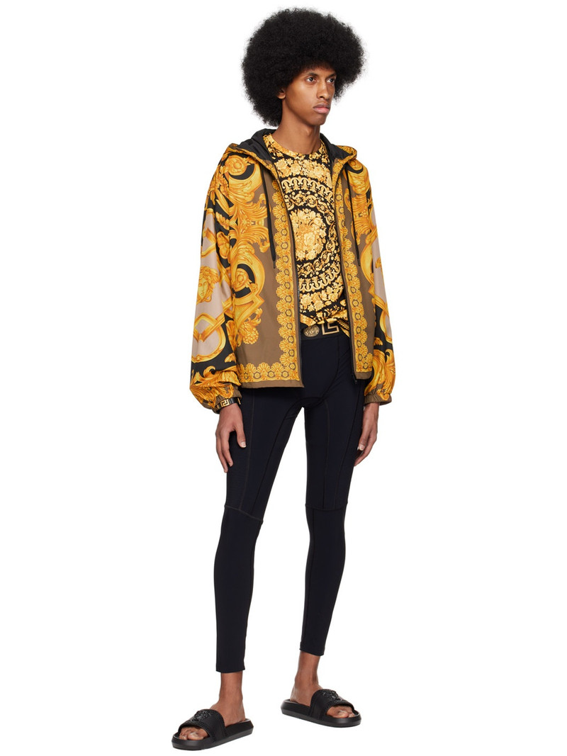 VERSACE Black Paneled Lounge Pants outlook