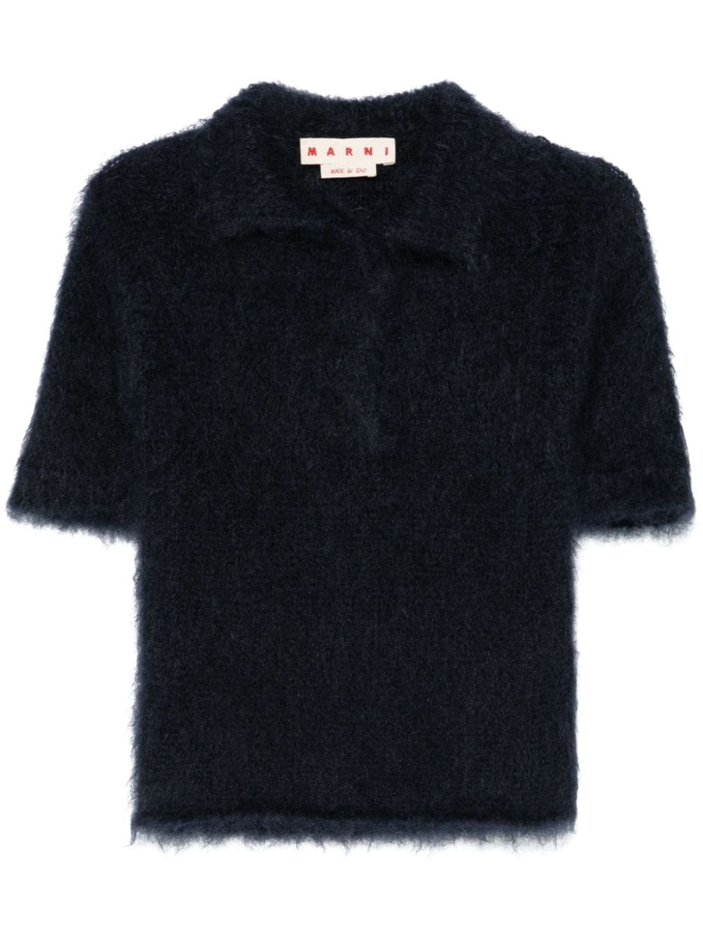 brushed-effect polo top - 1